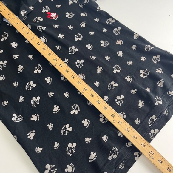Disneyland Hong Kong Mickey All Over Print Polo Shirt Mens Medium Primary Black - Picture 6 of 7